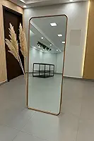 Espelho Retangular com suporte de Chão com Moldura em aluminio ou 170x70cm Corpo Inteiro (Rose Gold, 170x70)