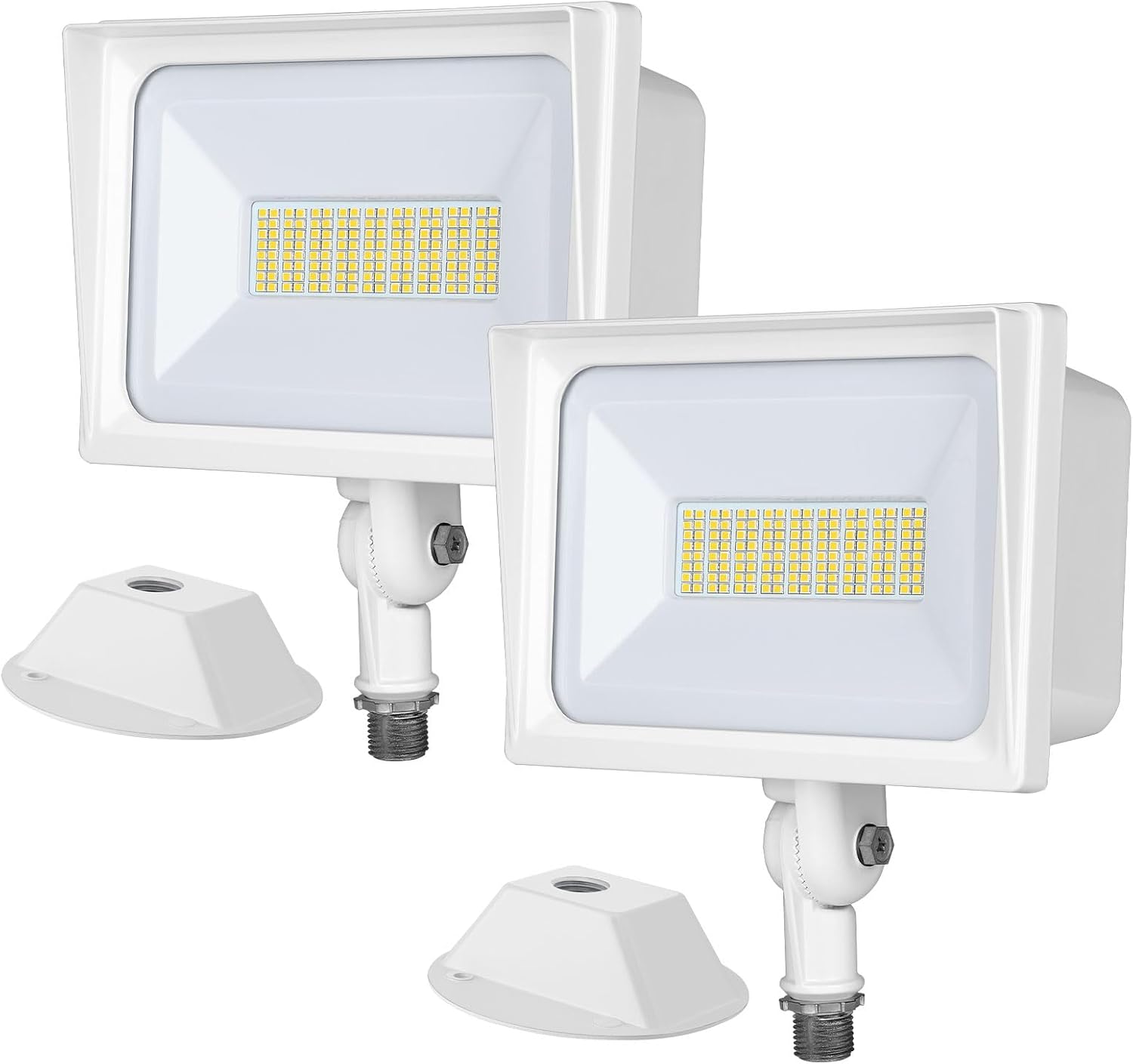 DEWENWILS 2-Pack 65W Flood Lights Outdoor, 6670 LM Super Bright Security Light Switch Controlled, IP65 Waterproof, 5000K LED Flood Light Outdoor for Yard, Garage, Garden, UL Listed White-65 Watts
