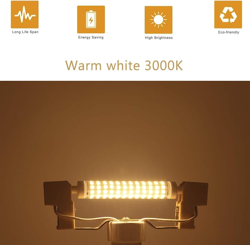 7117 R7s LED Izzó (118 mm) – 10W, Meleg Fehér 3000K, 360° Fény, Halogén 100W Kiváltó, 2 db