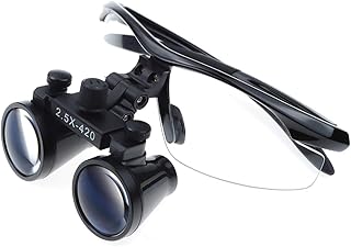 East Dental New Magnifying Glass Surgical Portable Plastic Frame with Antifog (2.5X-420, Black)