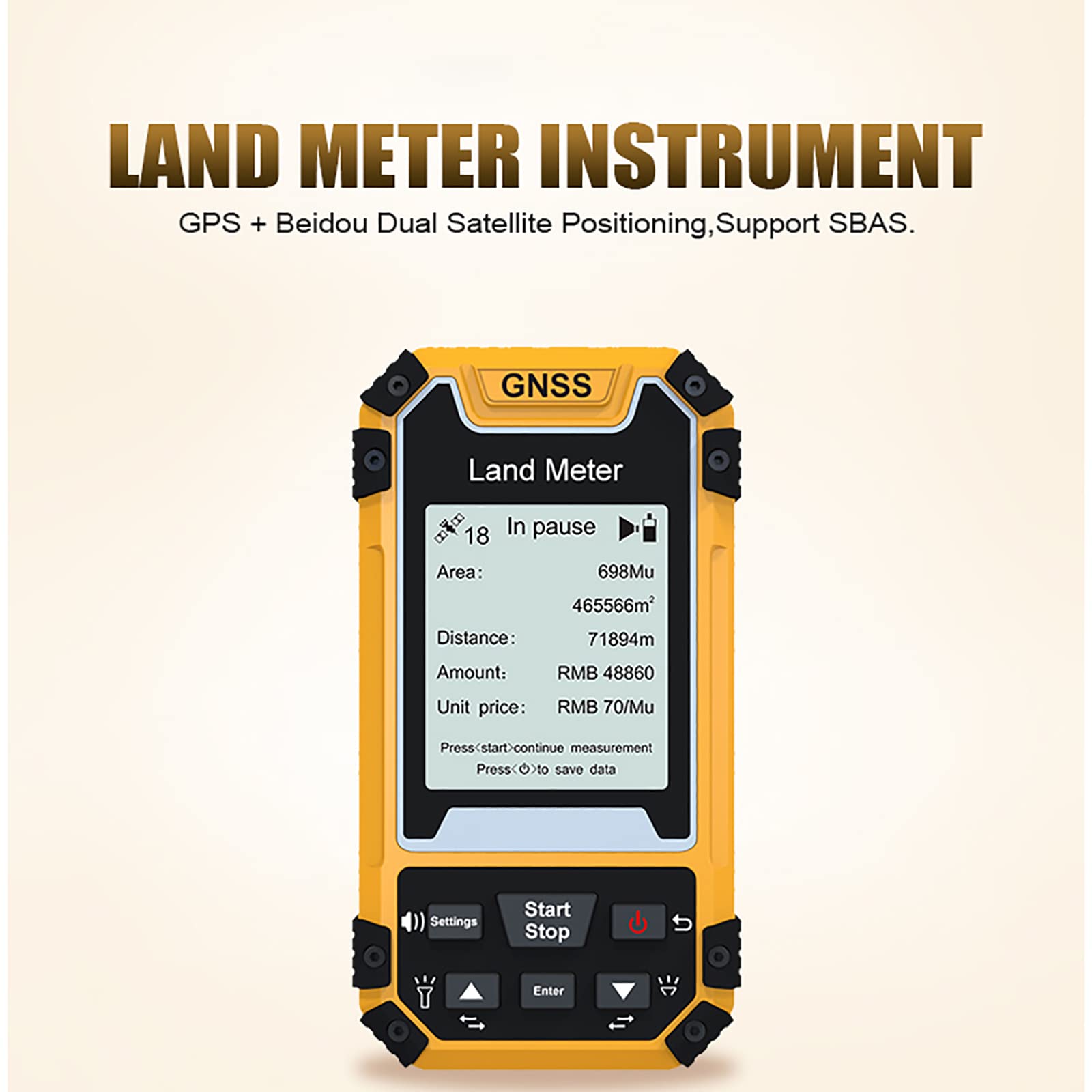 Genérico Instrumento De Medición GPS Portátil, con Modos Duales De área Y Distancia, Posicionamiento Satelital De Alta Precisión Y Pantalla LCD De 2,4 Pulgadas, para Aplicaciones De Topografía