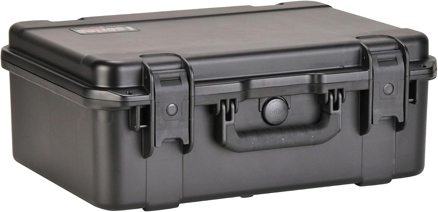 SKB iSeries Watertight Case, Heavy Duty Container Waterproof Box with Secure Gasket Seal and Cushion Grip Handle, 20" x 16" x 8", Gray