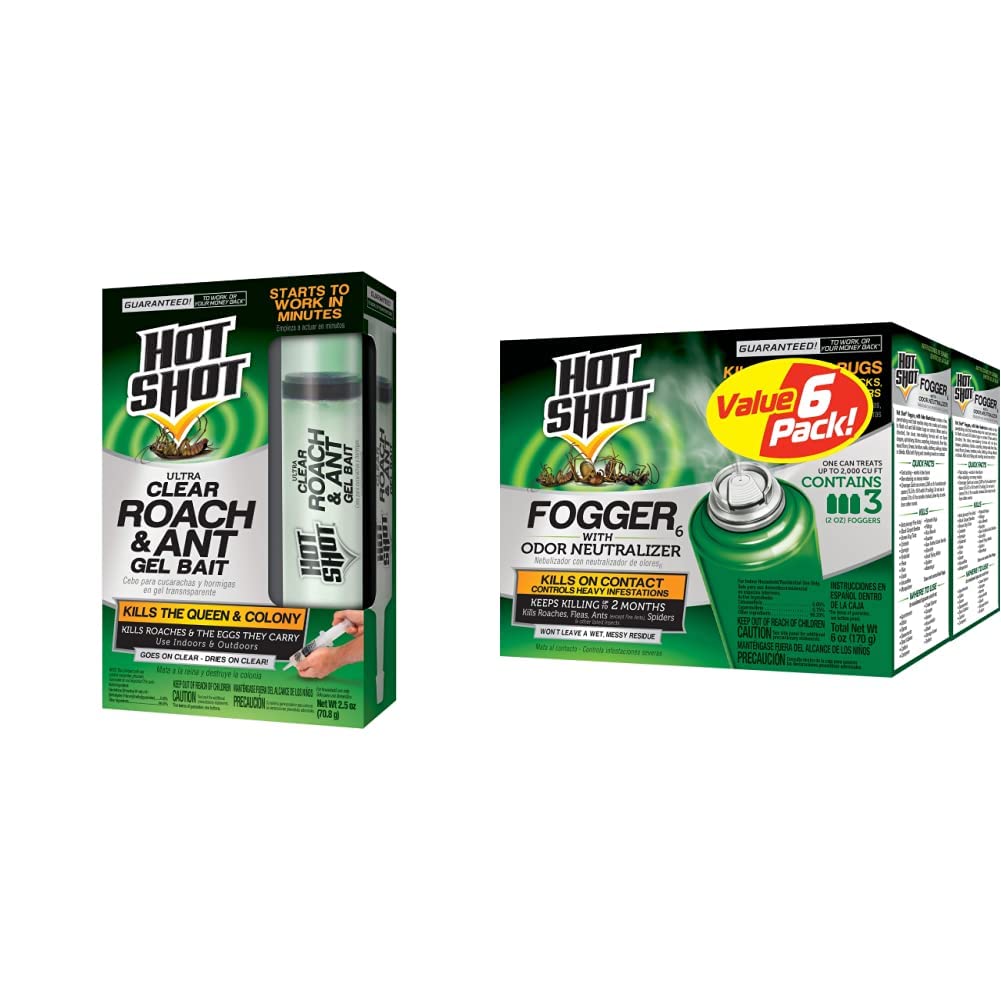 Hot Shot Ultra Clear Roach & Ant Insects Gel Bait + Hot