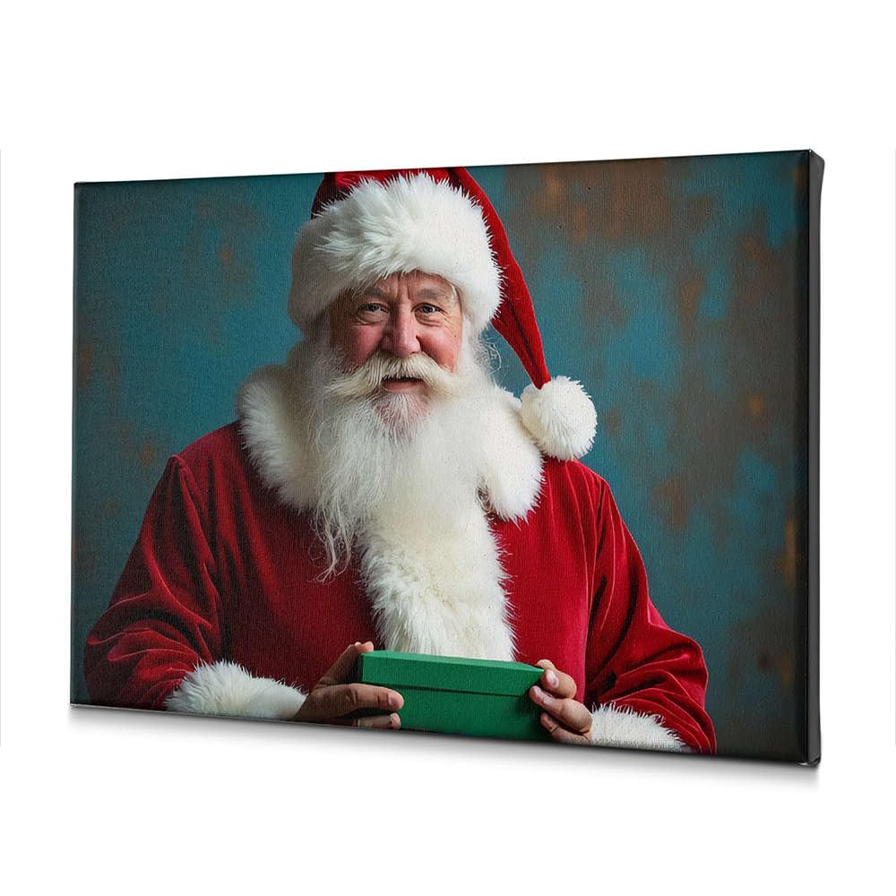 Tableau déco Père Noël 40x60cm avec kit de suspension inclus
