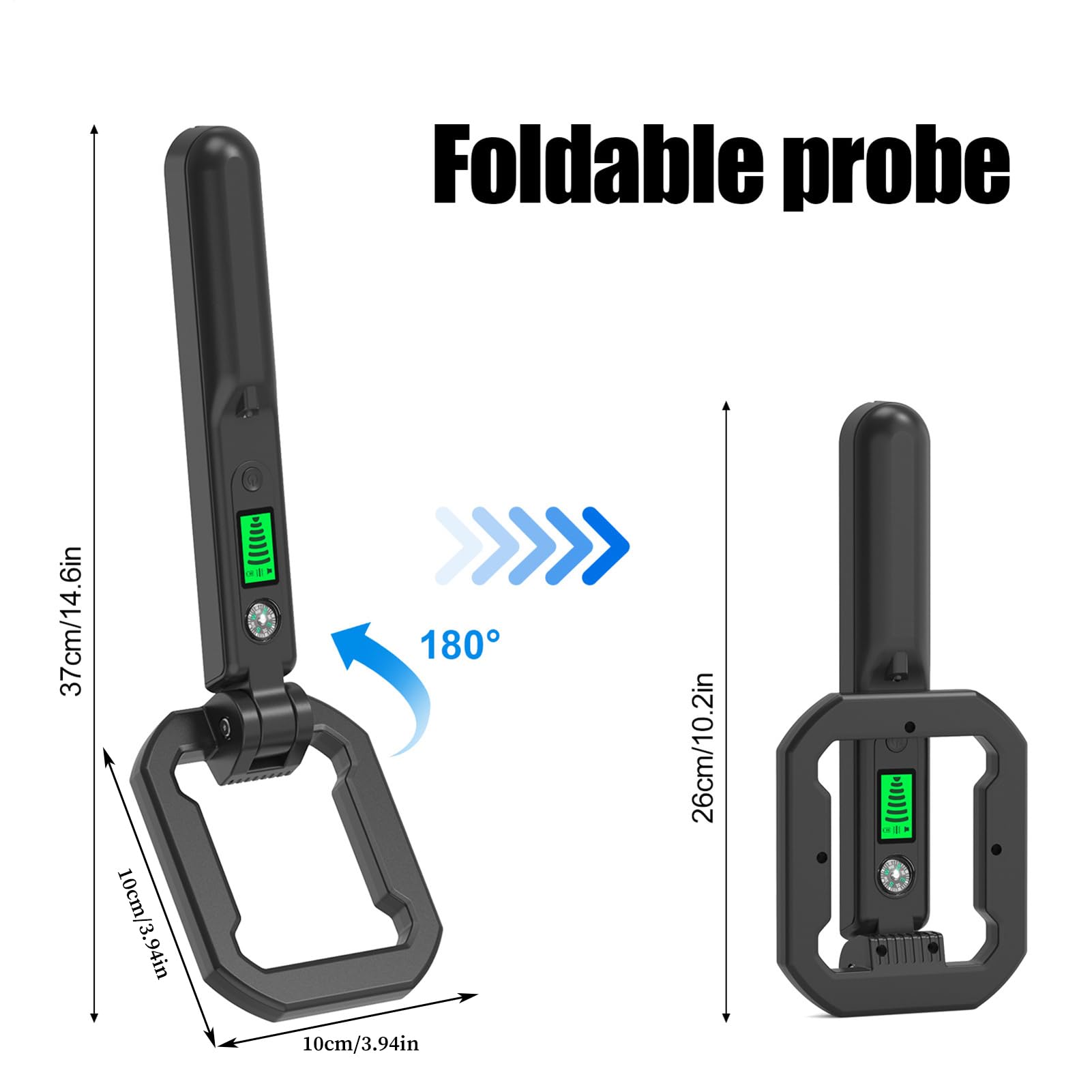 Metal Detector Impermeabile - Scanner per Oro Pieghevole | Rilevatore D'Oro Con Integrata Per Gioielli Con Allarme Sonoro E Vibrazione,Per Prospezione Tesori ed Esplorazione Mineraria