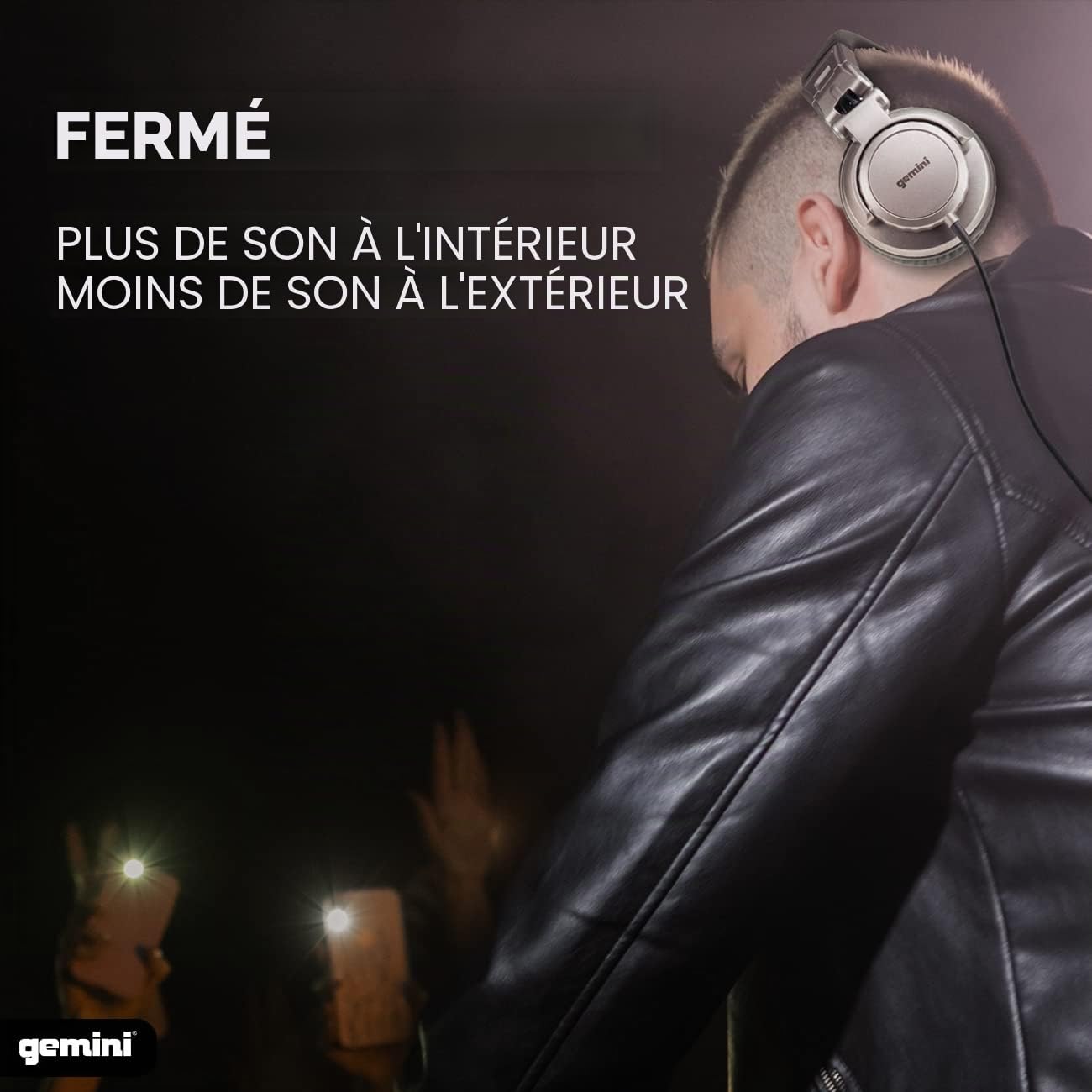 Gemini Sound DJX-500 – Casque DJ Professionnel, fermé, Filaire, Oreillettes pivotables à 90°/180°, Transducteurs 57mm, Oreillettes rembourrées – Idéal pour écoute en Studio