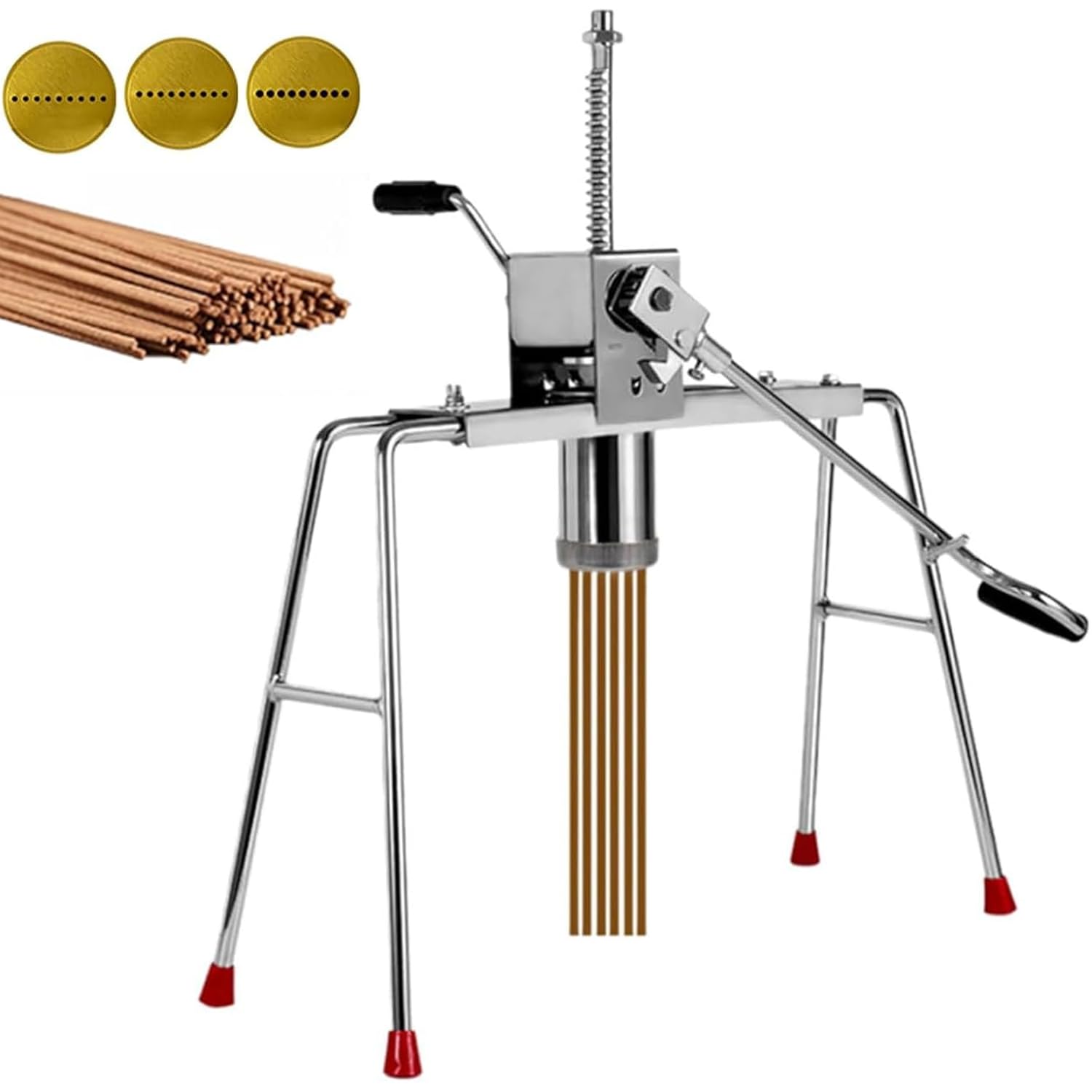 Ręczna maszyna do produkcji kadzidełek, ręczna prasa ze stali nierdzewnej z 3 formami, regulowany stojak 50-56 cm do akcesoriów zapachowych DIY