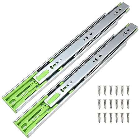 Volo 22 Inch Mild Steel Heavy Duty Telescopic Soft Close Slide Full Extension Ball Bearing Metal Cabinet Drawer Slides,Load Bearing Capacity 45 kg