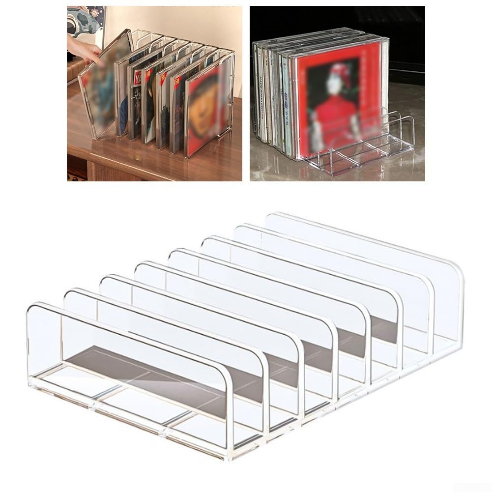 Contenitore per DVD in acrilico trasparente per CD con scomparti multipli che fornisce una comoda organizzazione ed esposizione per raccolte multimediali