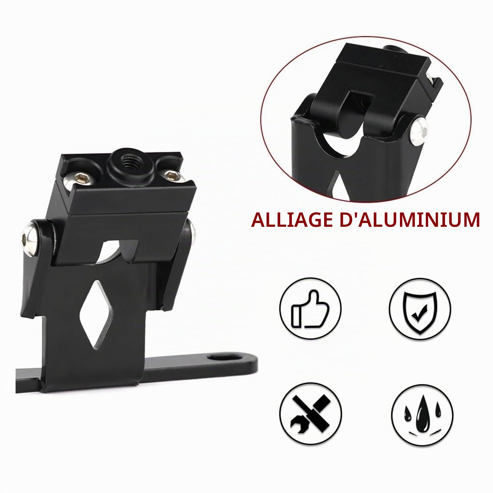 Support Téléphone Moto pour BMW R1200RT 2005-2013, Pince Guidon Moto, Support Navigation GPS, Support Téléphone Portable, Réglable, Compatible avec smartphones et moniteur, Noir, Métal
