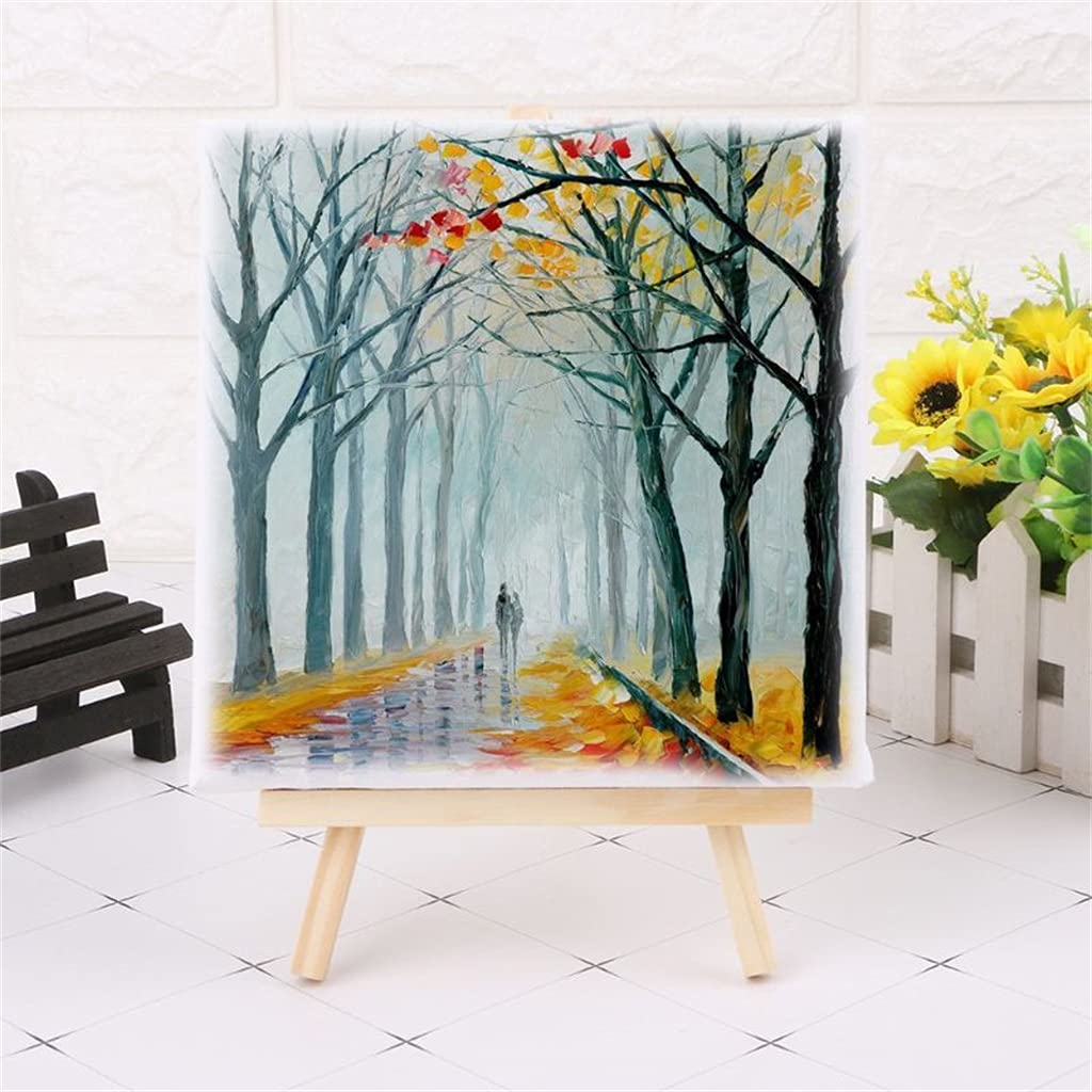7 x 12 cm mini tela e legno naturale cavalletto set per pittura artistica disegno mestiere forniture per matrimoni (7 cm x 7 cm)