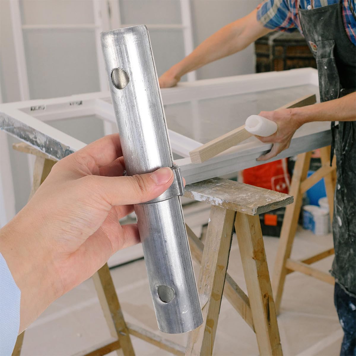 OSALADI Goupilles de Verrouillage Accessoires Mobiles Précis pour Échafaudage 4pcs en Acier Argenté pour Environnements de Construction