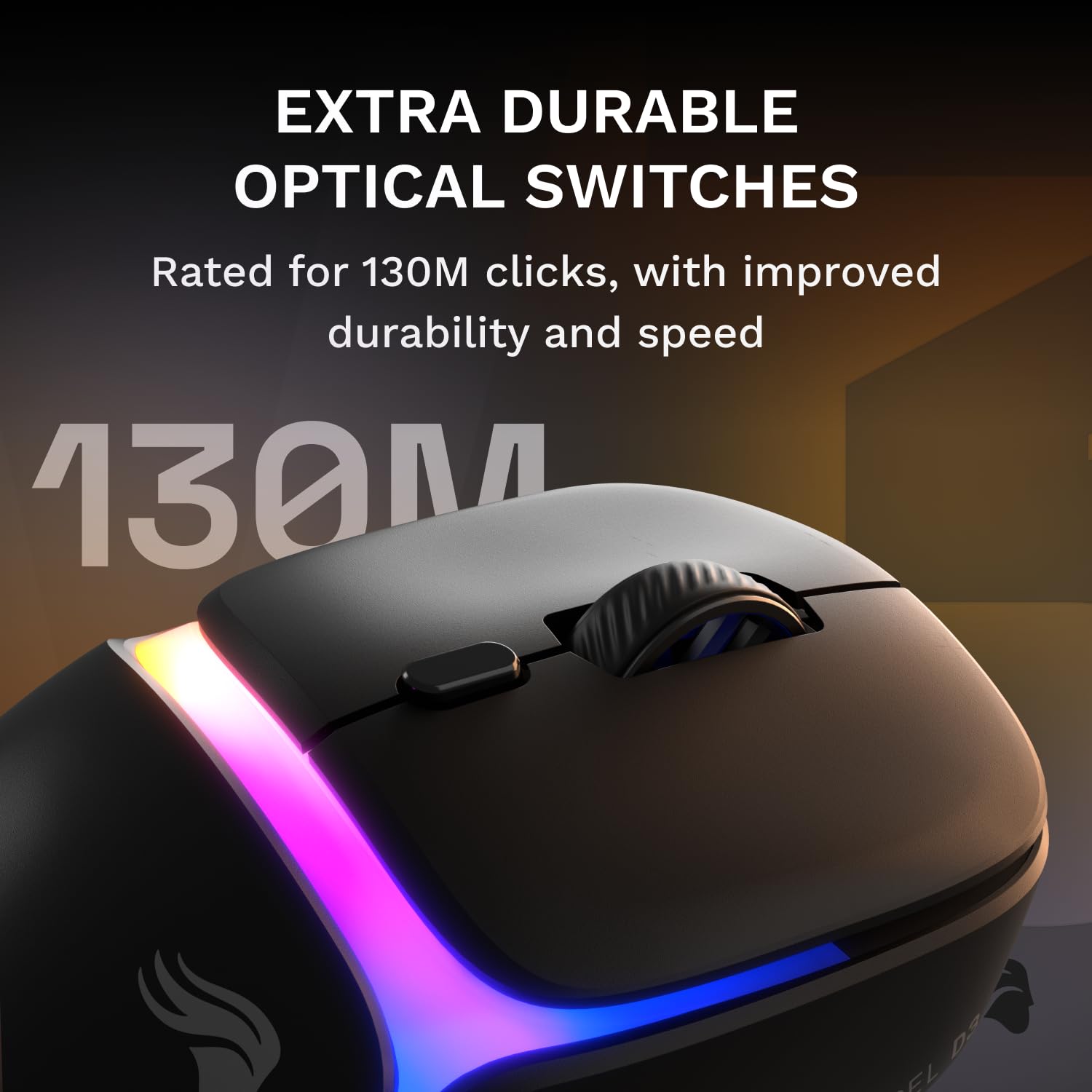 GLORIOUS Gaming Model D3 Wireless Gaming Mouse - InfinitePlay Swappable Battery System, 8k Polling, 130M Click Optical Switches, Ultralight 69g, 30K DPI Optical Sensor, RGB - Black - 4