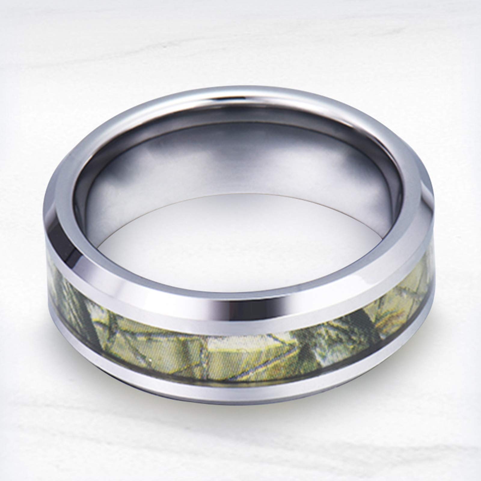 Gualiy Collar personalizado para parejas, collar de tungsteno de 8 mm, anillo de plata con patrón de rama colgante