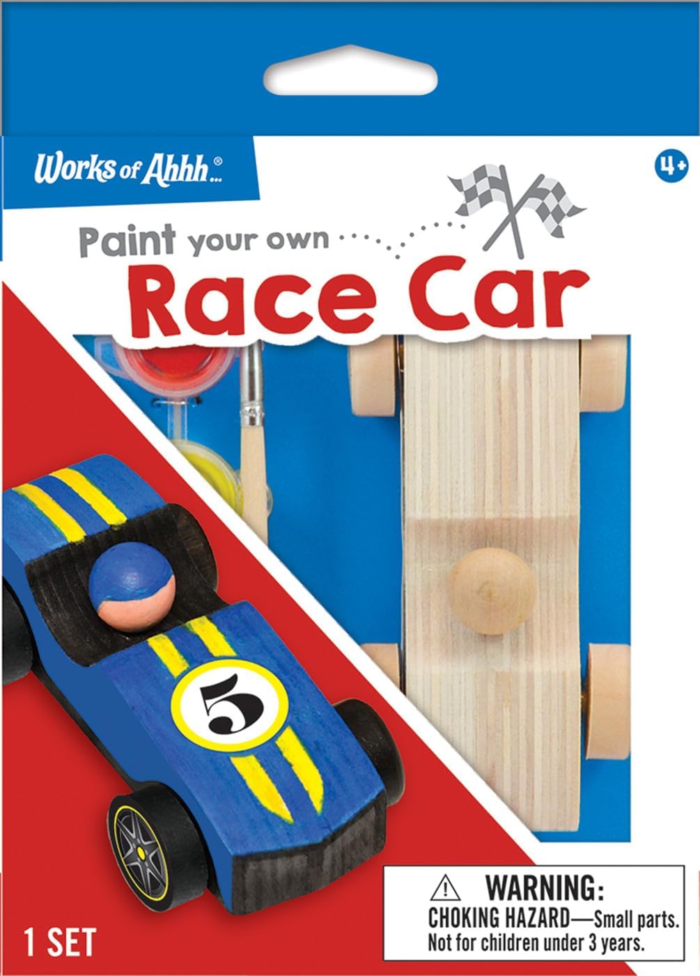 Works of Ahhh Mini Craft Set - Race Car Build & Paint Family Craft Set