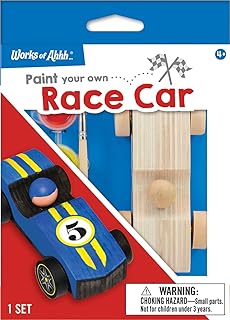 Works of Ahhh... Mini Craft Set - Race Car Build & Paint Family Craft Set