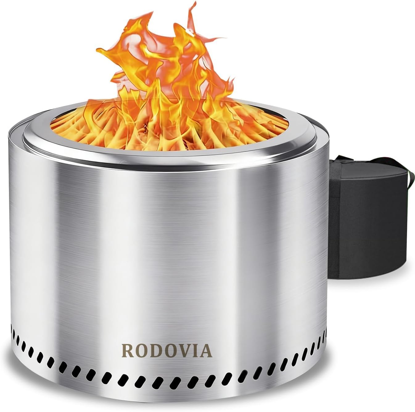Rauchfreie Feuerstelle 50cm Feuerschale Edelstahl mit Grillrost Aufbewahrungstasche Abnehmbarer AschekastenTragbare Feuerstelle f r Terrasse Garten Camping Einfache Einrichtung und Lagerung