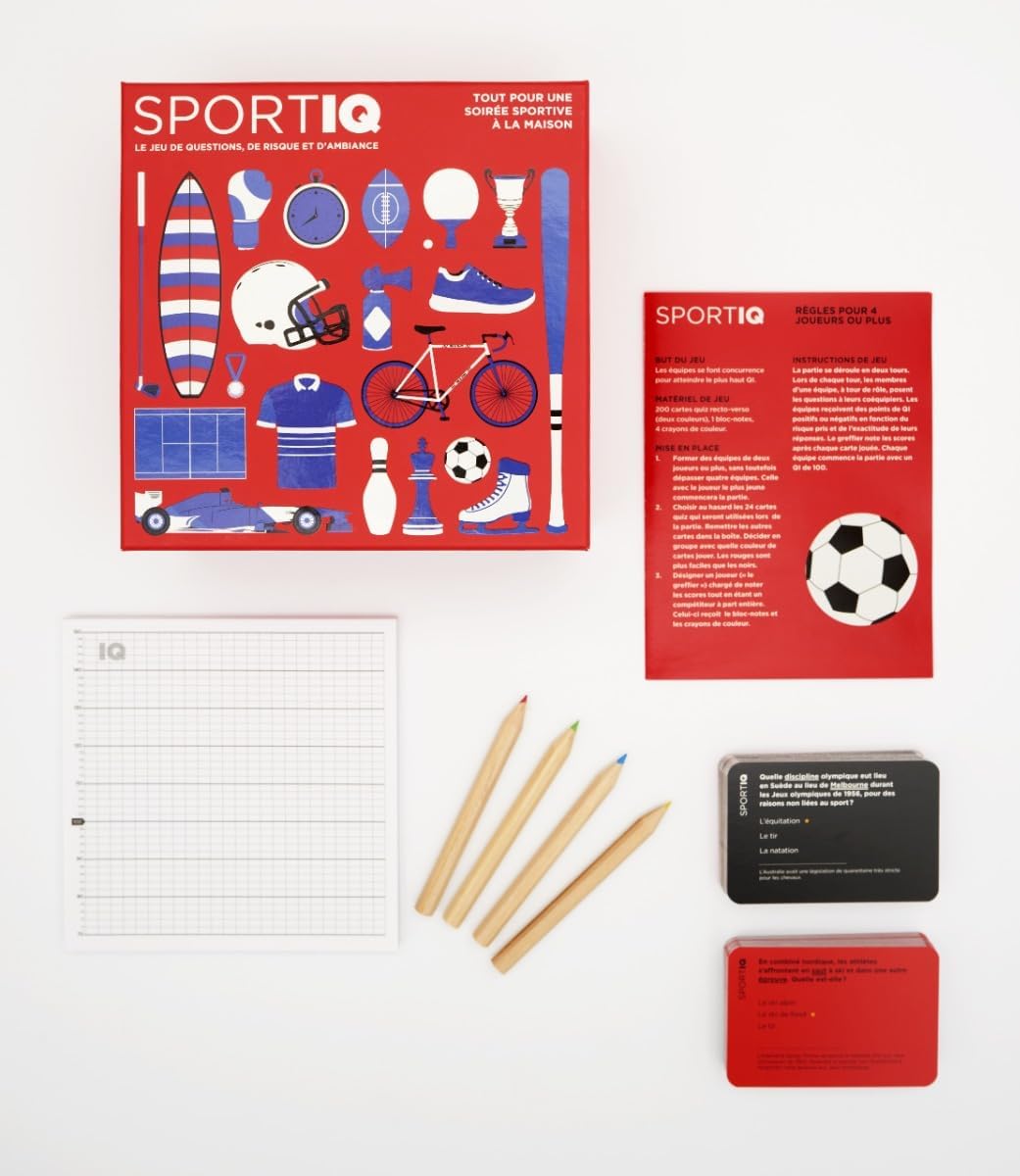 Helvetiq Sport IQ Party Game - Ultimate Trivia Game for Sports Enthusiasts! Challenging Team Game for Game Night, Fun Quiz Game for Kids & Adults, Ages 12+, 2-12 Players, 45 Minute Playtime, Made