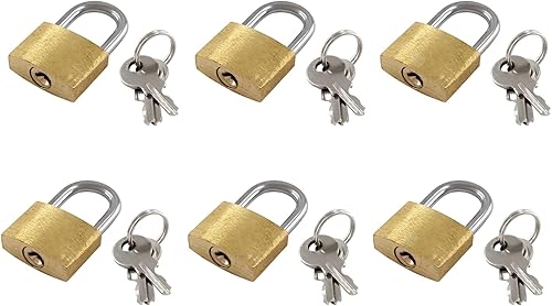 Miniatura 5 de Litoexpe 6 mini cerraduras con llaves, candado pequeño de latón macizo para maleta, mochilas, caja de herramientas, caja de joyas, unidad de