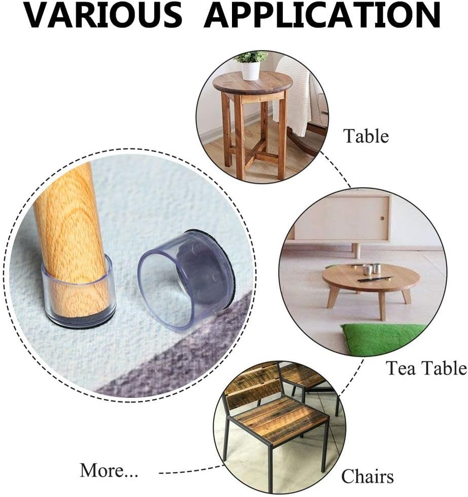 Non-Slip Silicone Furniture Leg ​Caps​ for Chair and Table, Round Bottom Pads(25x50mm-Rectangle)