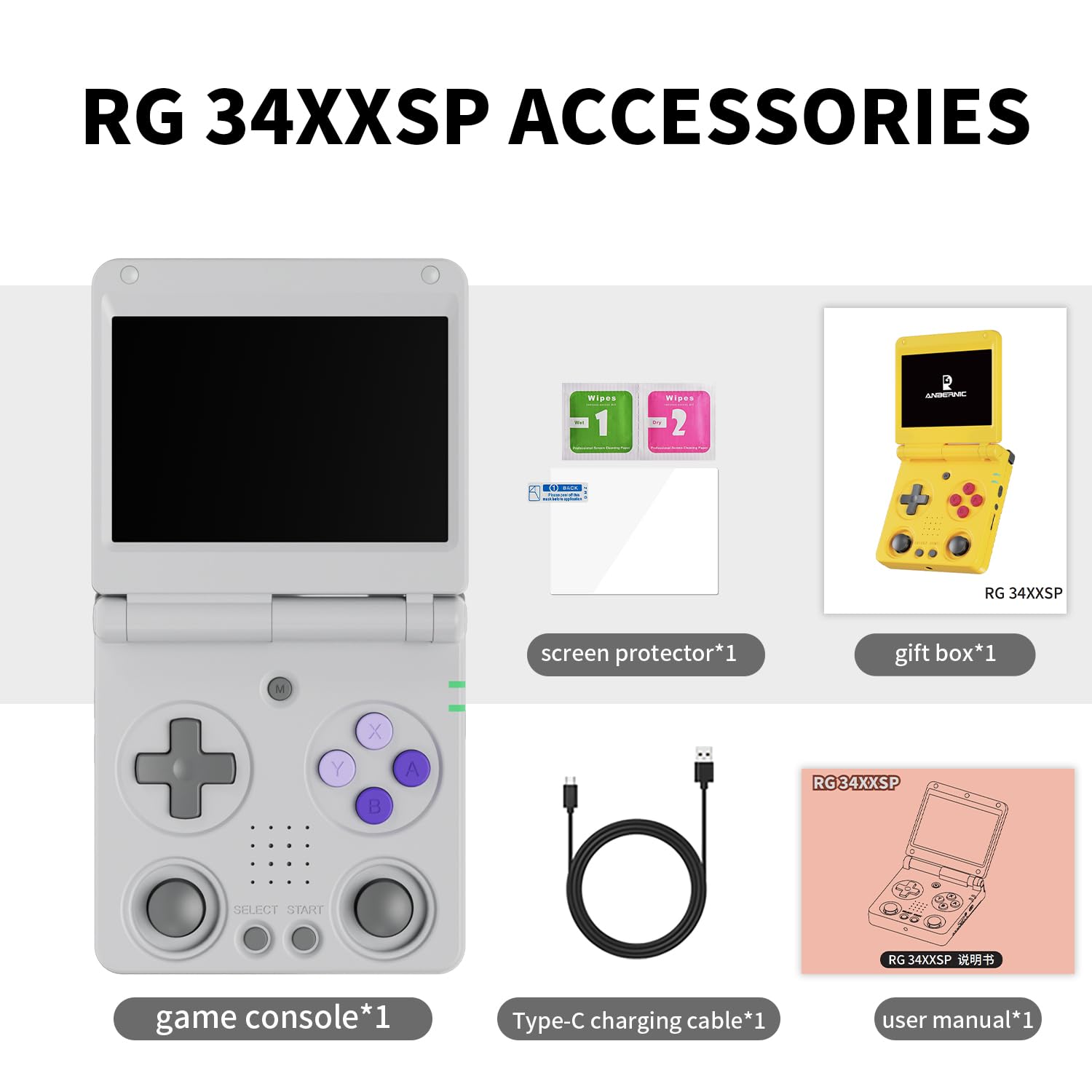 Amazon.com: Anbernic RG34XXSP Retro Handheld Game Console RG34XX