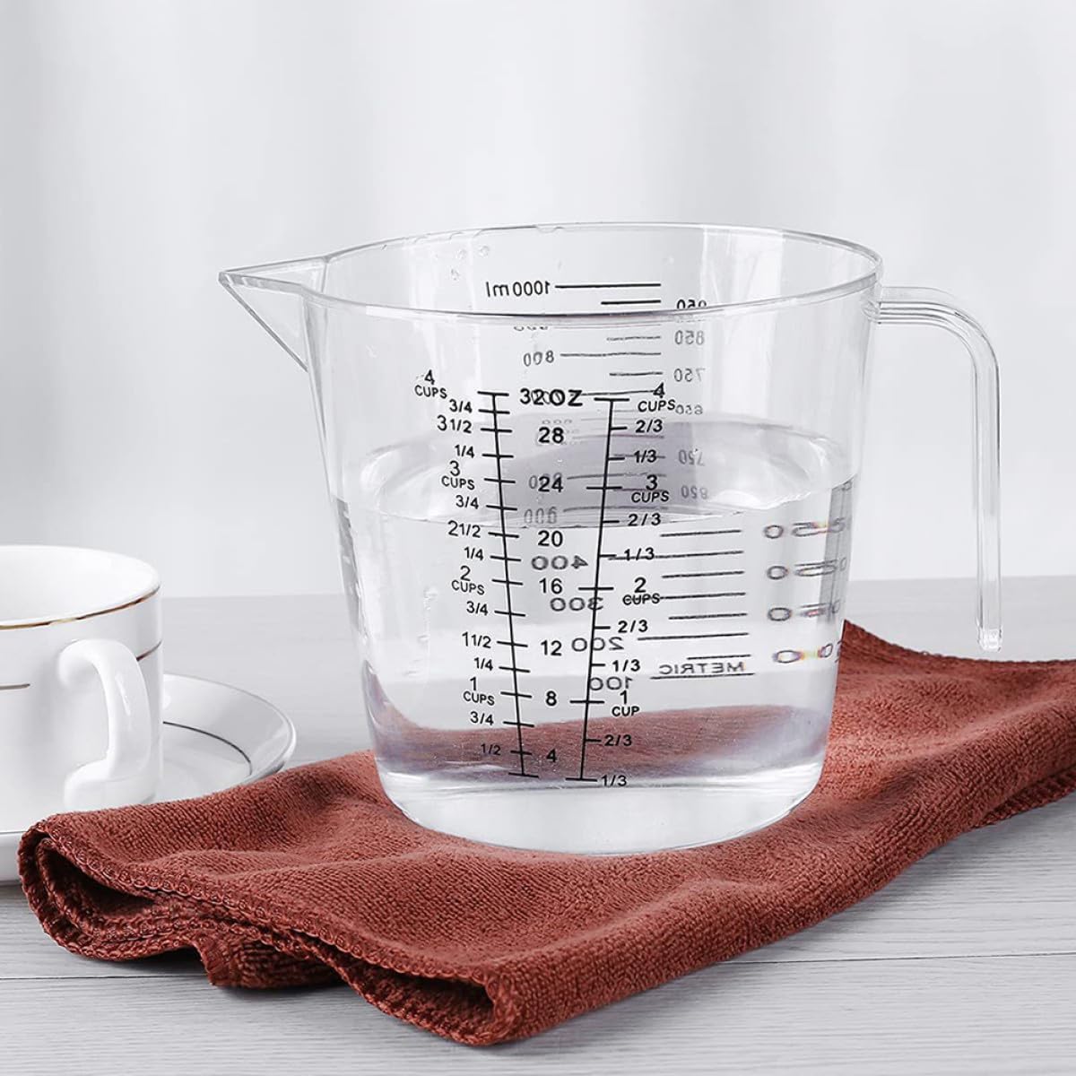 SECFOU 20pcs Measuring Cups and Spoons Set with Plastic Material, Scale Marked for Liquid and Dry Ingredients, Kitchen Measuring Tools for Baking and Cooking Use