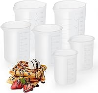 Aieve 6-Pack Silicone Chocolate Melting Cups with Scales & Pouring Spouts - 100ml, 250ml, 350ml for Strawberries, Baking & Easter Treats