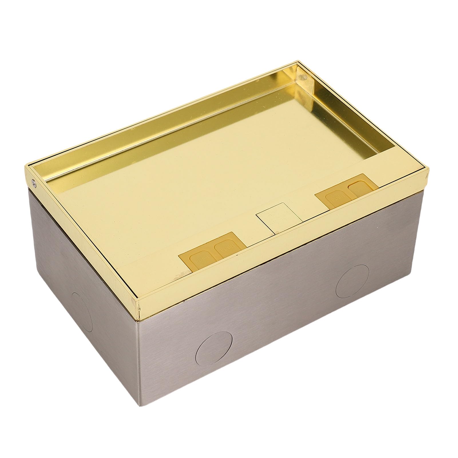 Generic Scatola di Derivazione da Incasso a Pavimento da 4KW in Acciaio Inossidabile Impermeabile con 3 Fori a Due Poli per Centro Commerciale e Negozio 4S Dorato