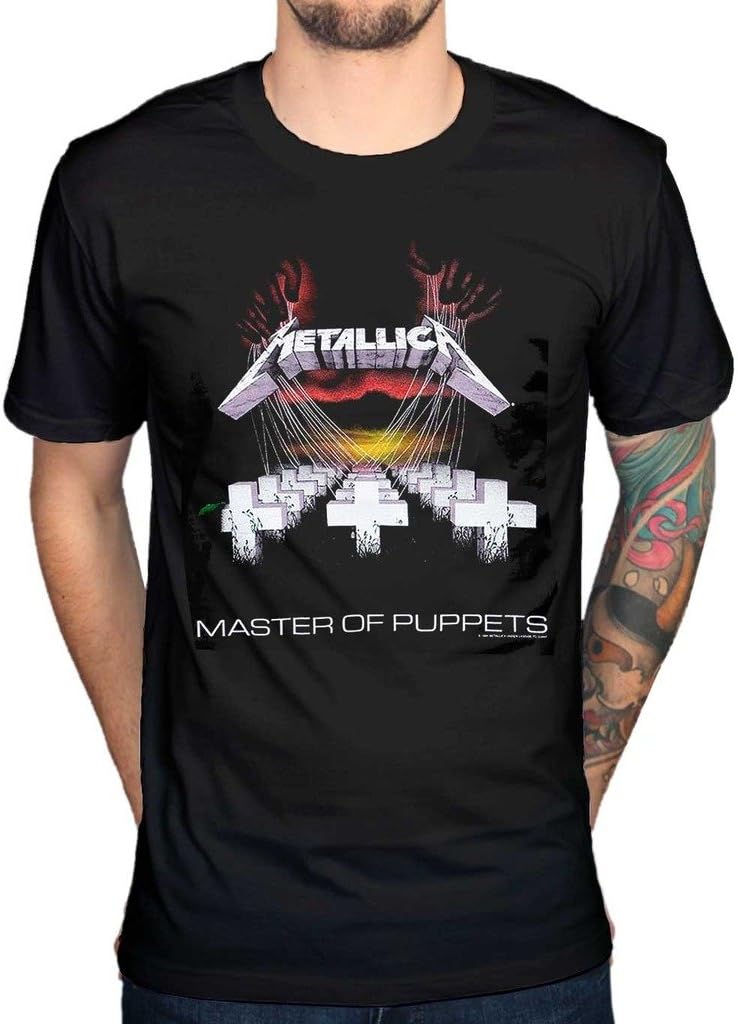 AWDIP Men's Official Metallica Master Of Puppets T-shirt Heavy Metal Thrash Band