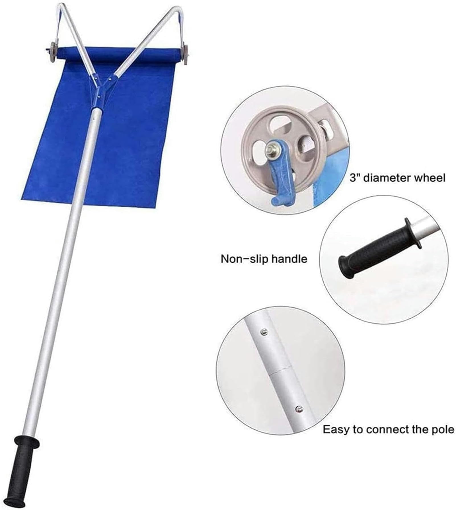 JOCHEN Pala de Nieve retráctil para techos Exteriores de 20 pies, Palo de Aluminio, Herramientas para Quitar Nieve, Herramienta para Quitar Nieve en Invierno, Pala de jardín Plegable