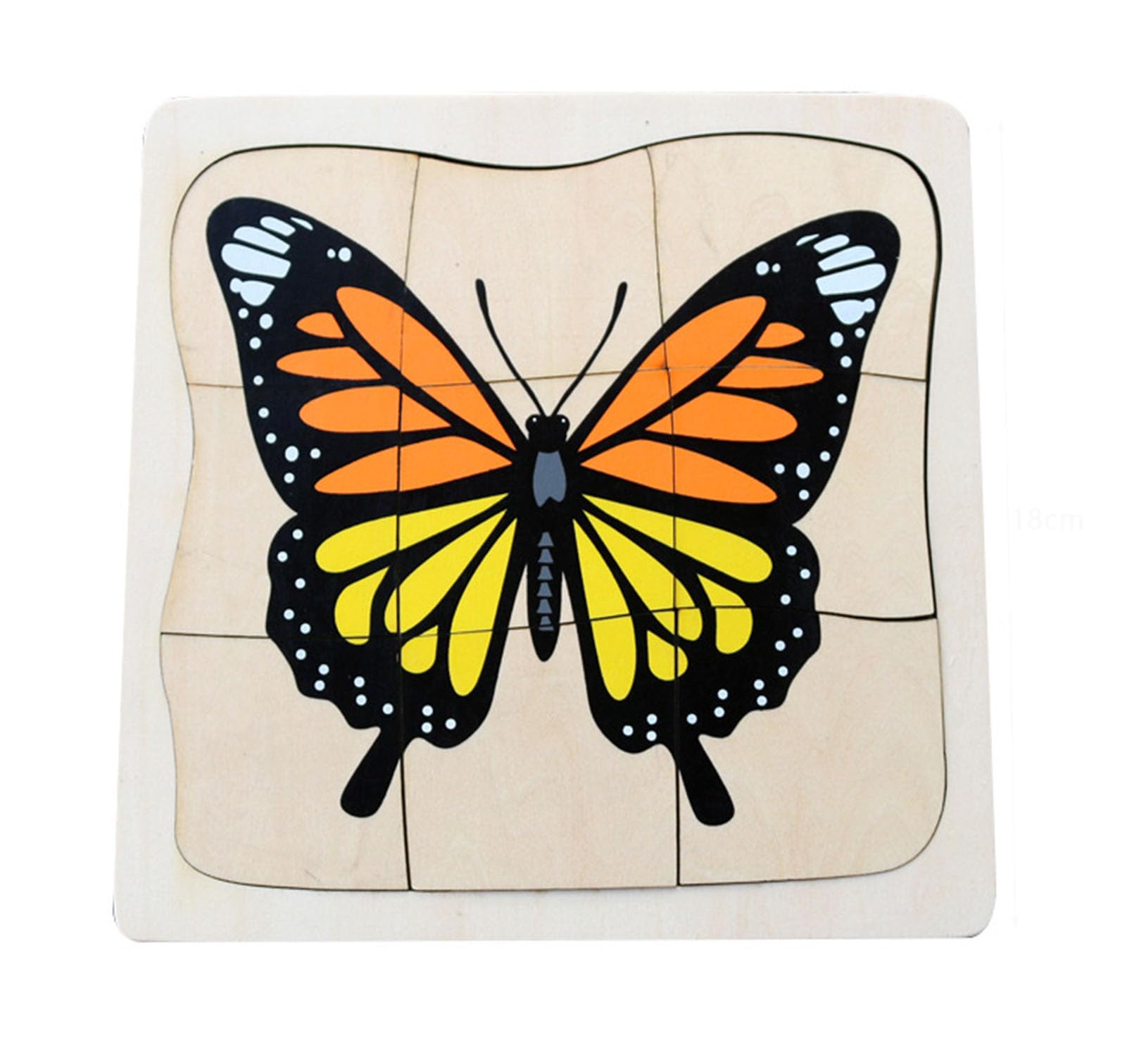 LLTCMYGS Montessori Wooden Jigsaw Puzzles, Animal & Life Cycle Learning Toys for Toddlers,butterfly