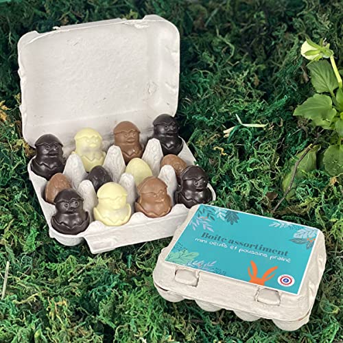 COFFRET BOITE OEUFS EN CHOCOLAT - CHOCOLAT DE PAQUES - GOURMANDISES DE PAQUES - 12 OEUFS EN CHOCOLAT
