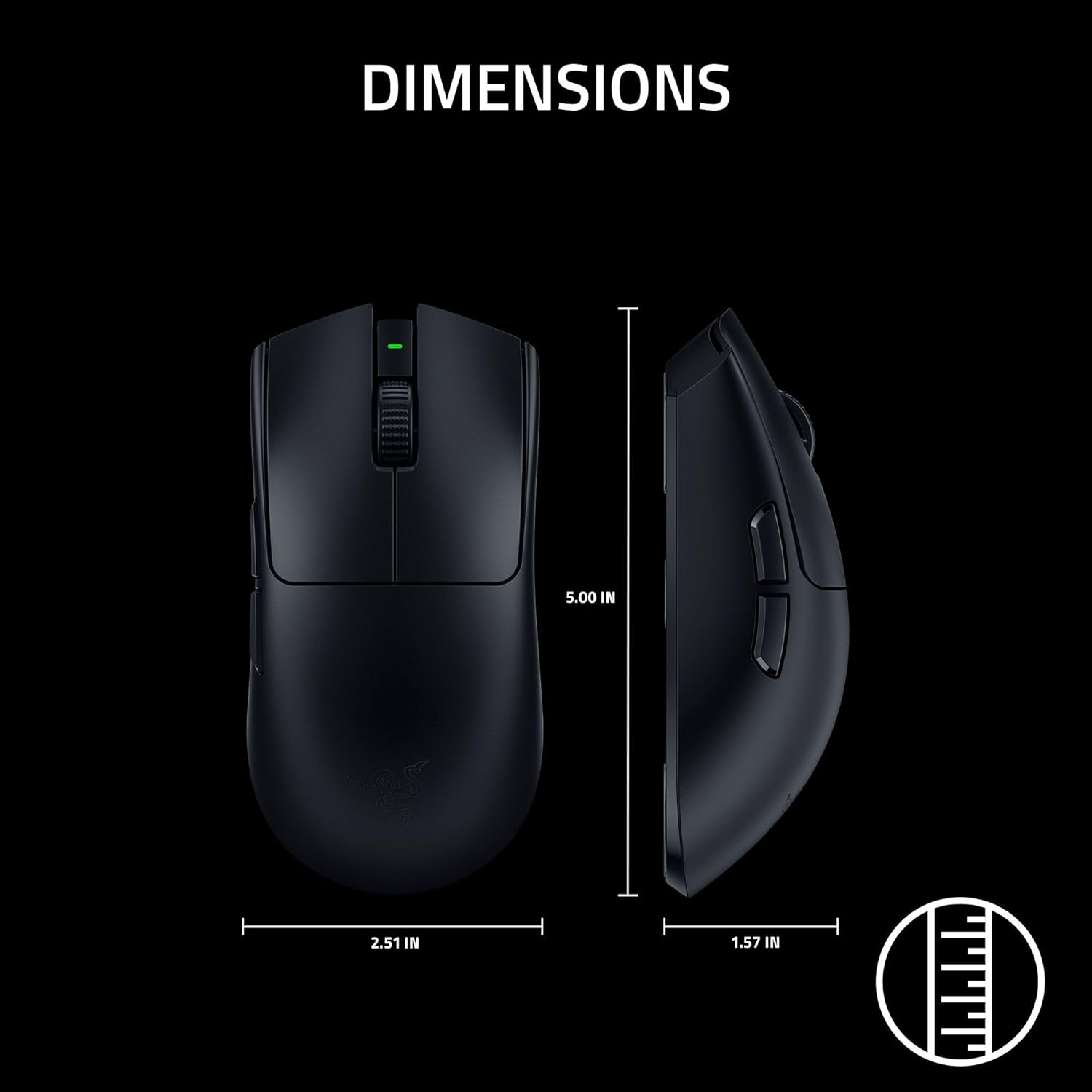 Razer Viper V3 Pro SE dimensions diagram
