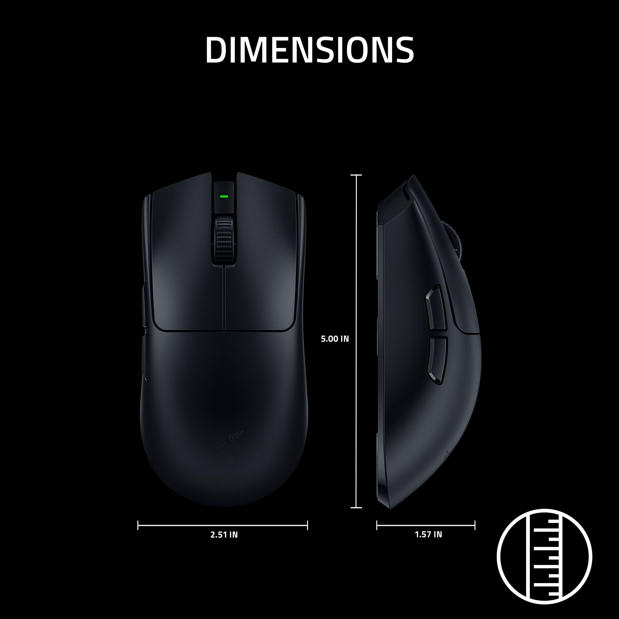 Razer Ratón inalámbrico para Juegos Viper V3 Pro SE: Ligero 54g - Dongle de Voz 1K - Sensor óptico de 35K dpi - Interruptores ópticos Gen3 - Forma simétrica - 8 Controles programables - 95 Horas