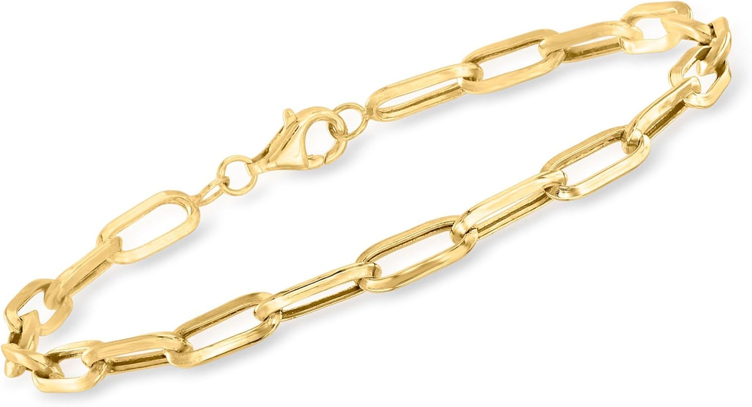 Ross-Simons 10kt Yellow Gold Paper Clip Link Bracelet