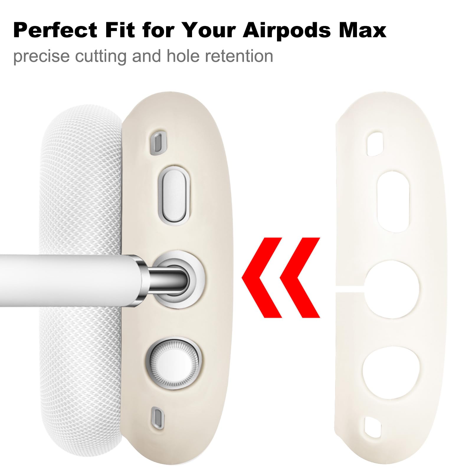 Protettore Earphone AirPods Max USB-C/Lightning Silicone Accesorio (Stone) - Dettaglio