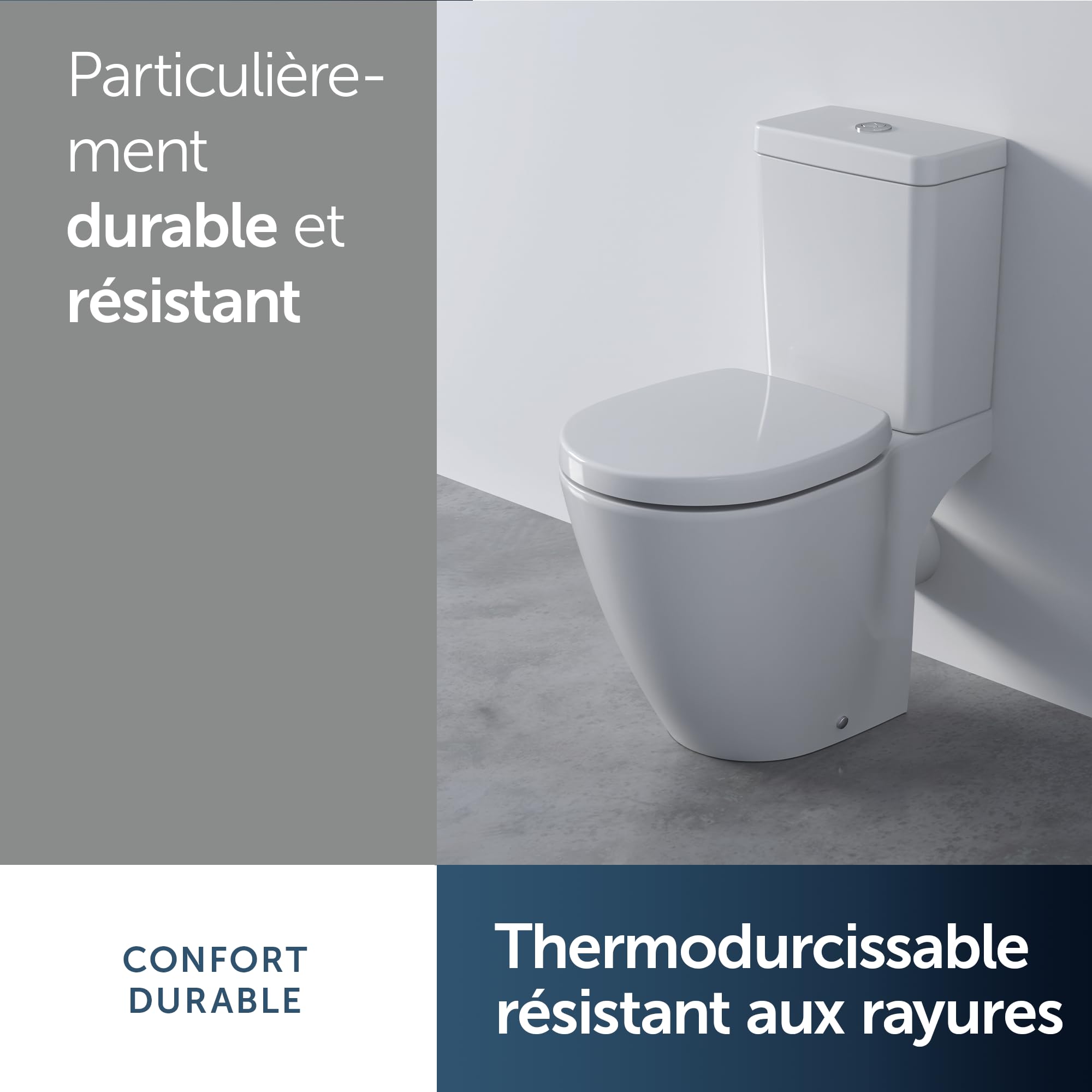 Ideal Standard Abattant WC E129001 Connect Space, Lunette WC recouvrant, Blanc - 39 cm long