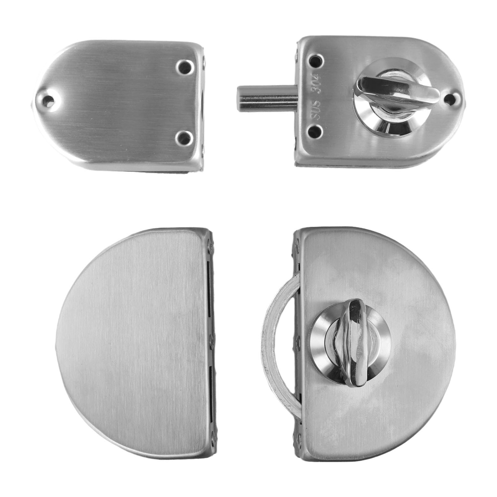 Serrure de porte en verre en acier inoxydable durable pour entrée design