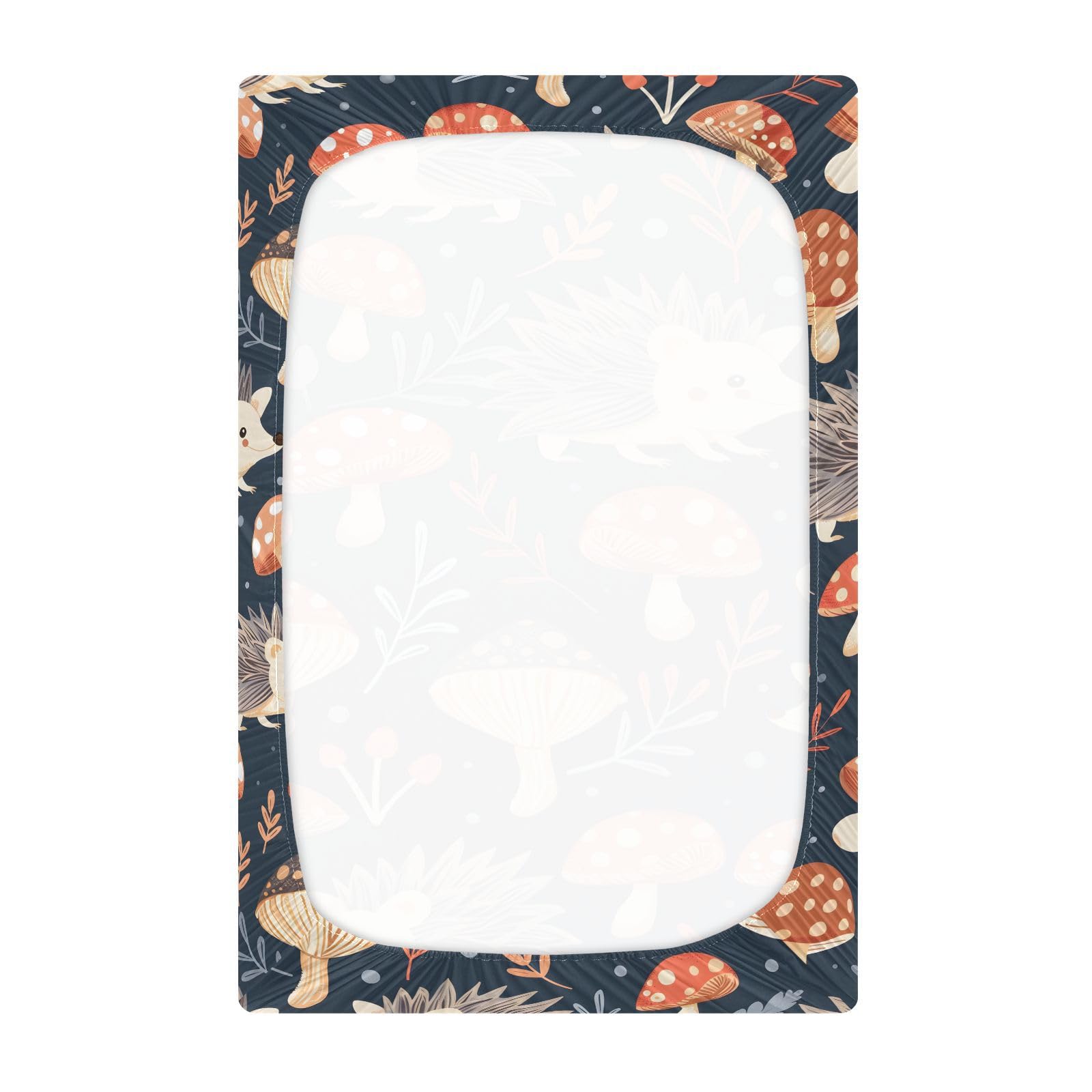 JIPONI Hedgehogs Soft Playard Sheet- Pack & Play Sheets Fitted, Breathable Mattress Cover for Standard Size Play Yard, 39’x27’x5’