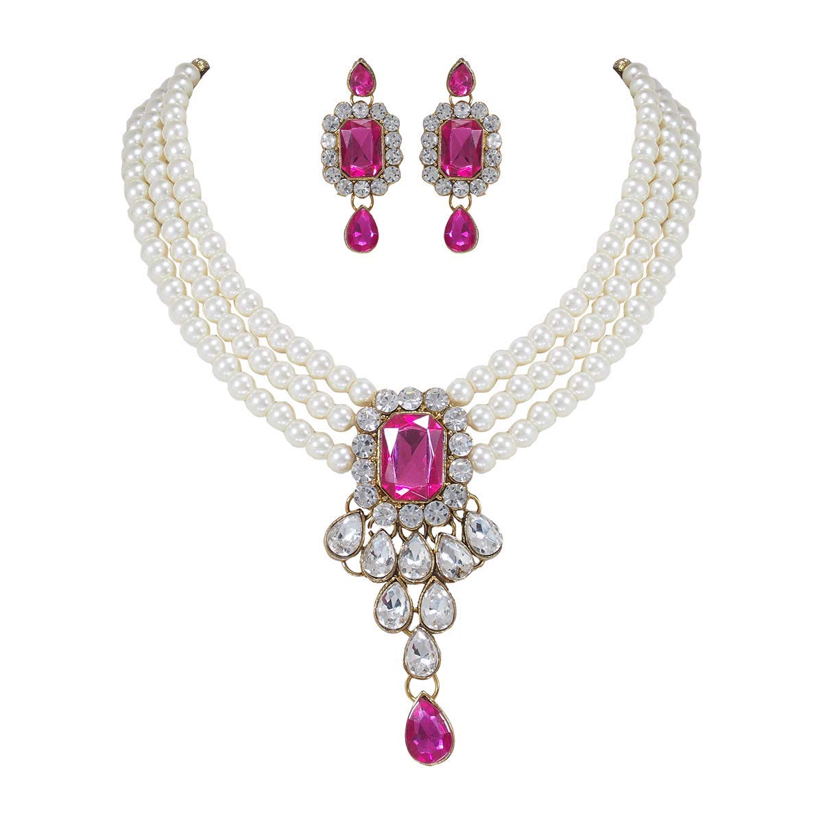 Fashion Eye Pearl Crystal Kundan Choker Set Foe Women & Girls (Color - Pink) (B07ZTHTRC6) Amazon Price History, Amazon Price Tracker