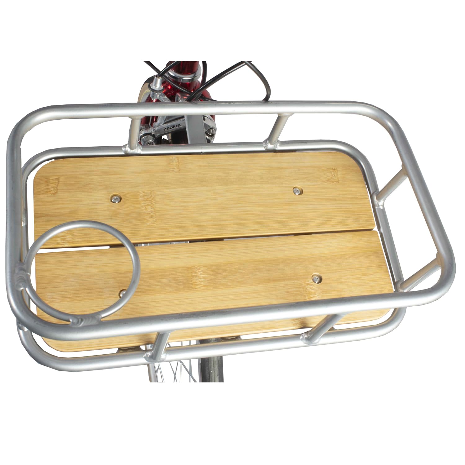 Canasta Bicicleta Delantera Cesta Aluminio Portabotellas Porta-Bages Piso Madera