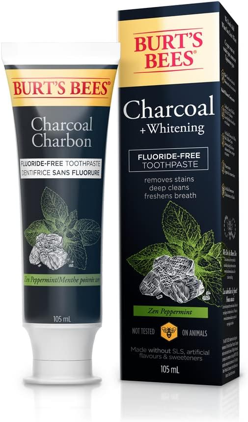 Burt's Bees Toothpaste, Fluoride Free, Charcoal, Zen Peppermint, 105