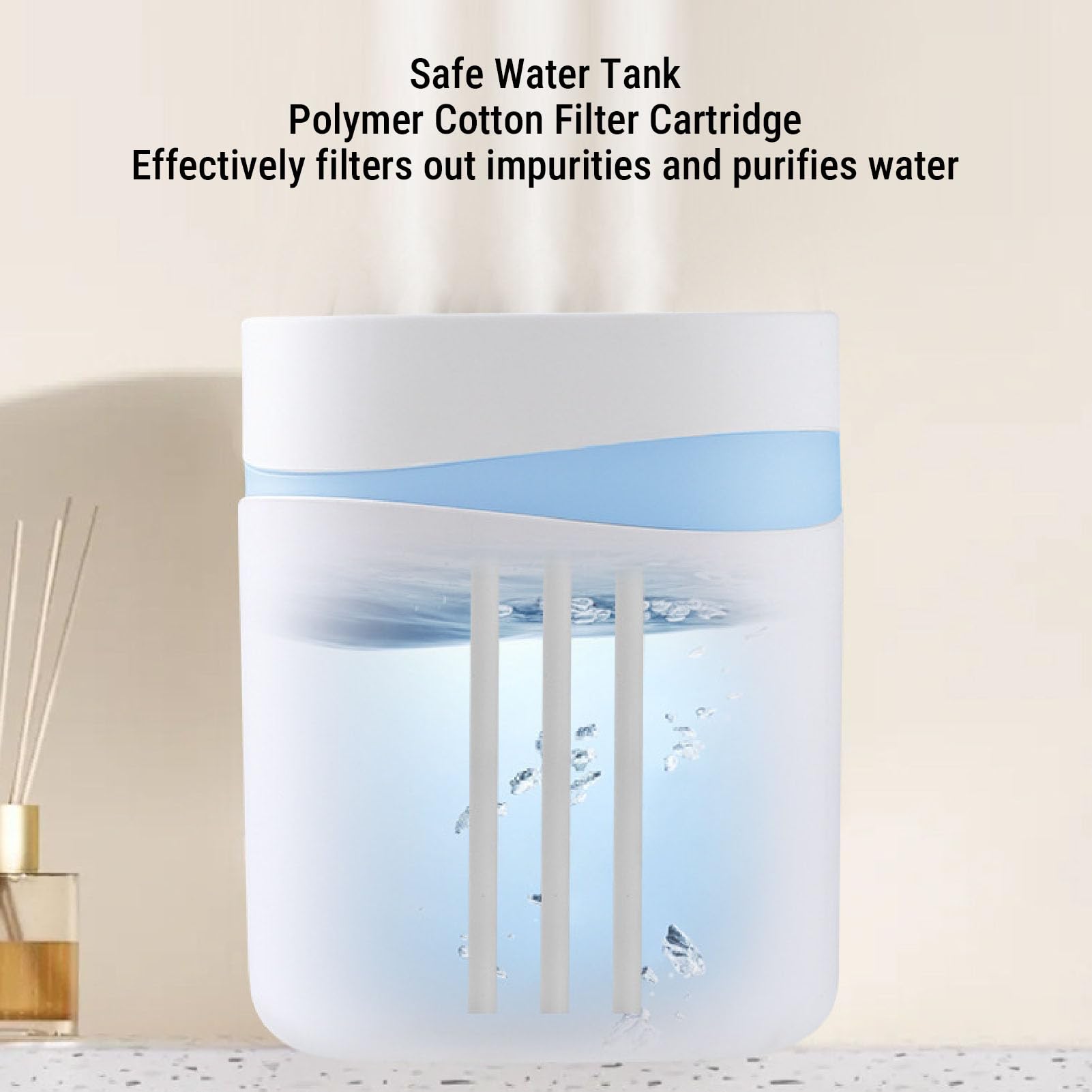 Luocute Umidificatore a Nebbia Fredda da 3,8 Litri con Luce Notturna, Silenzioso per Camera da Letto