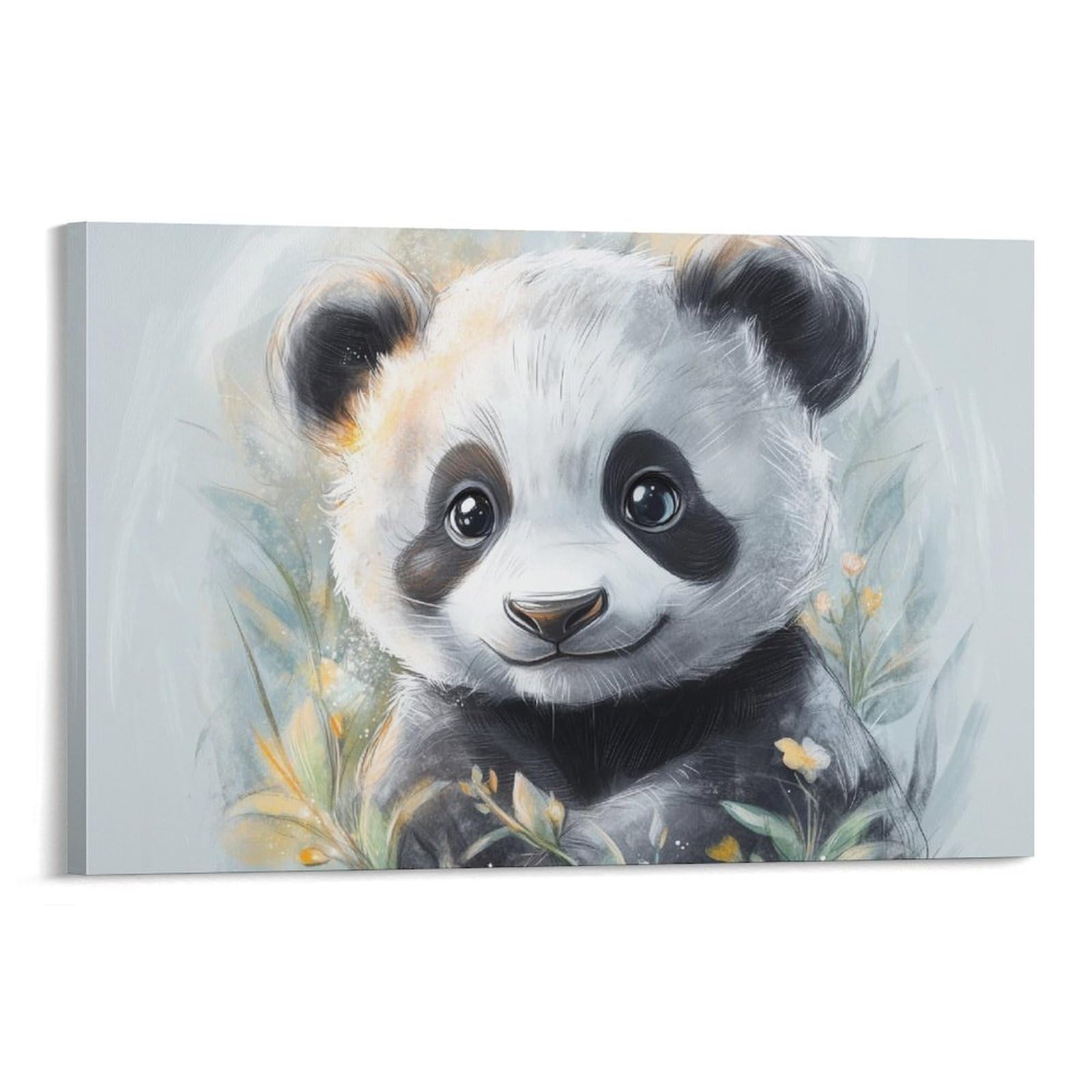 CPLVKWRQJ Panda Individual Cute Panda Watercolor Portrait Wall Art Decor - Office Wall Focal Art Multi-Purpose Fade Resistant Decor 12x18inch(30x45cm)