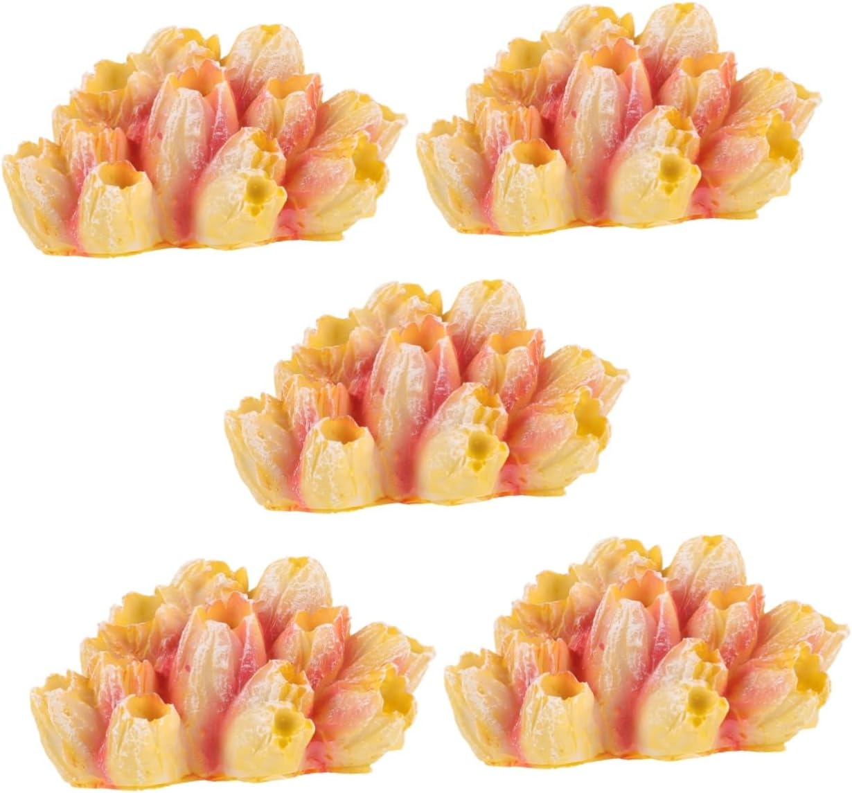 Mikikit 5pcs Aquarium Coral Reef Decoration Realistic Resin Coral Figurine for Fish Tank Lifelike Sea Anemone Decor for Home Aquatic Environments and Creative Aquascaping