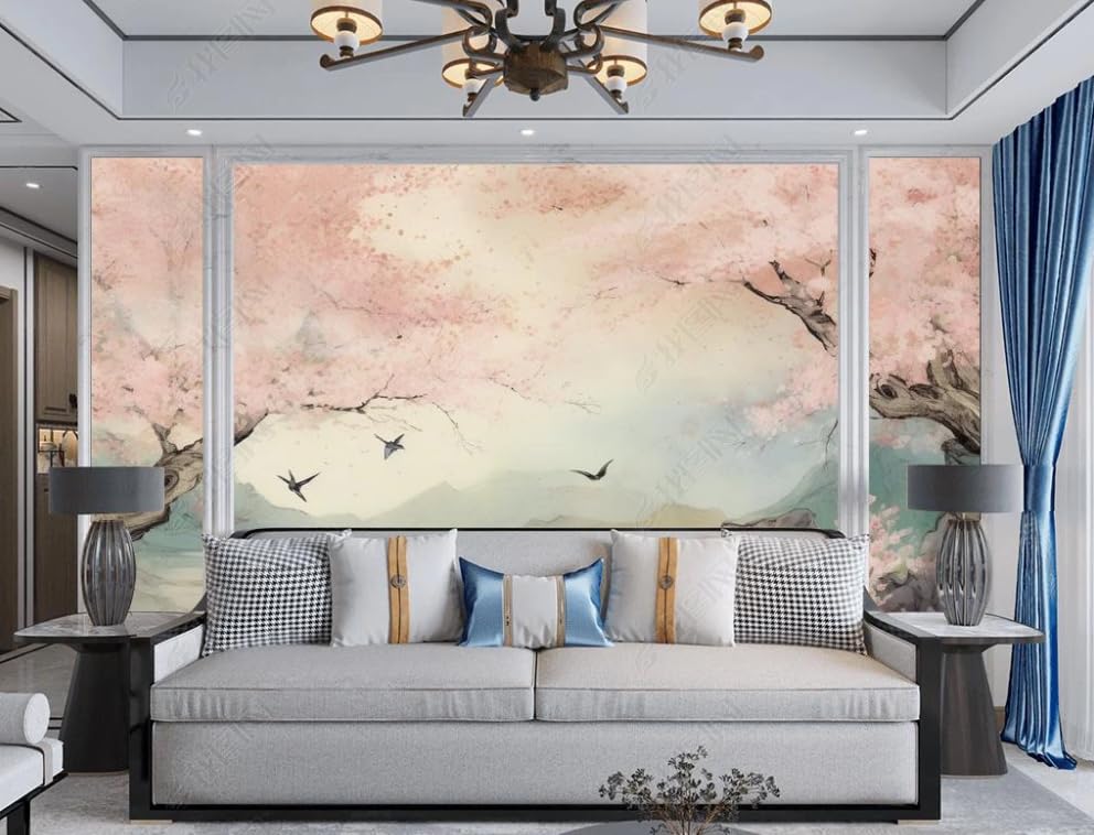 Papier peint intissé chinois pour masquer un mur vide avec un poster géant
