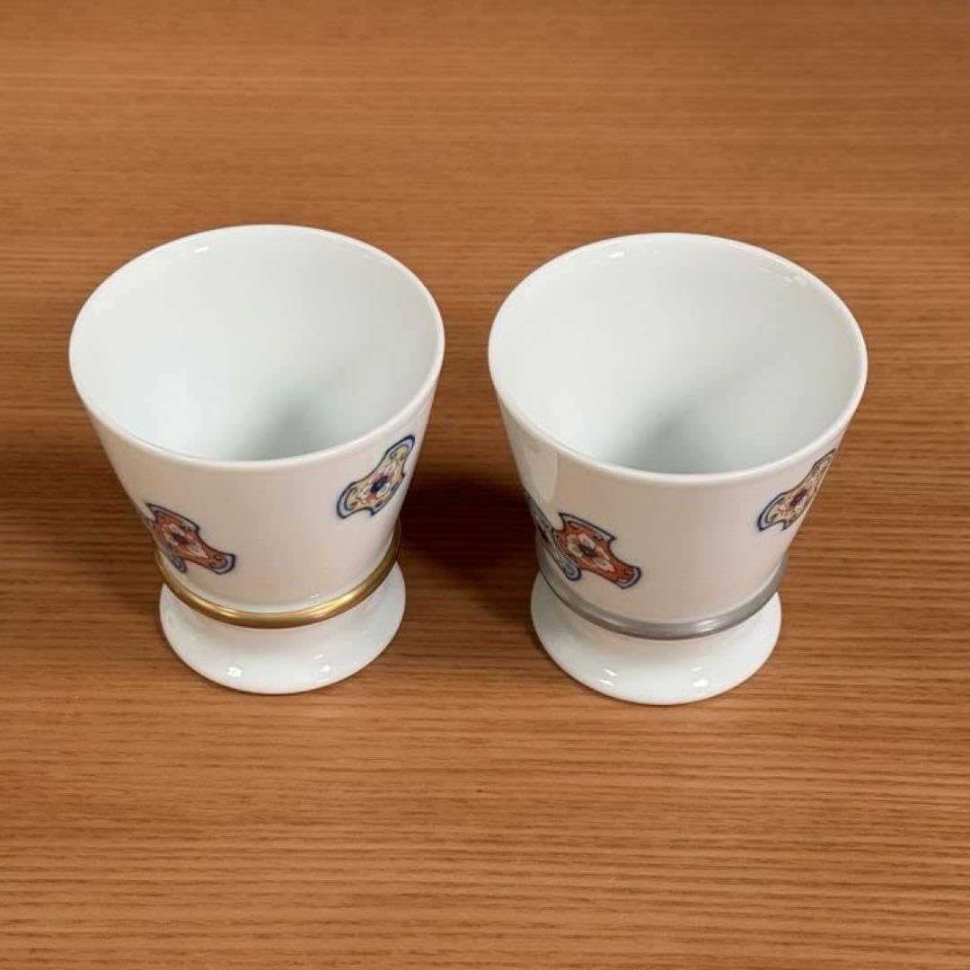 Amazon.co.jp: 伊万里焼 畑萬陶苑：鍋島 更紗文 リングカップ ペア