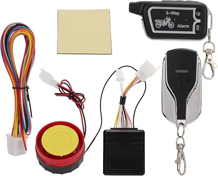 Universal Motorcycle 2 Way Alarm System, Motorcycle Two Way Alarm System Vibrating Voice Alert LCD Remote Control Anti-Theft Robbery Energy Saving