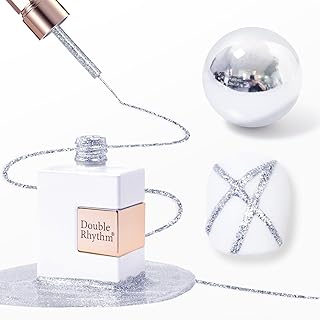 15 Ml Metallic Gel Liner Nail Art Bronze Mirror Chrome Painted Drawing Stripper 3D Effect Gel Polish (Glitter Silver-L1001)
