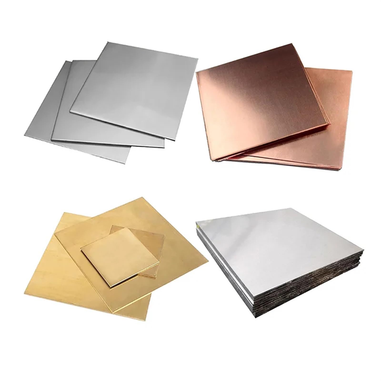 Lamina metallica Lastre Lamiera Titanio Ottone Rame Acciaio inossidabile Alluminio Nichel Ferro Zinco Zn Stannum Sn(Stainless Steel 304,5x100x100mm 1pc)